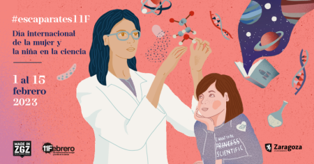 Vuelven los escaparates 11F dedicados a las mujeres científicas de la mano de Made in Zaragoza