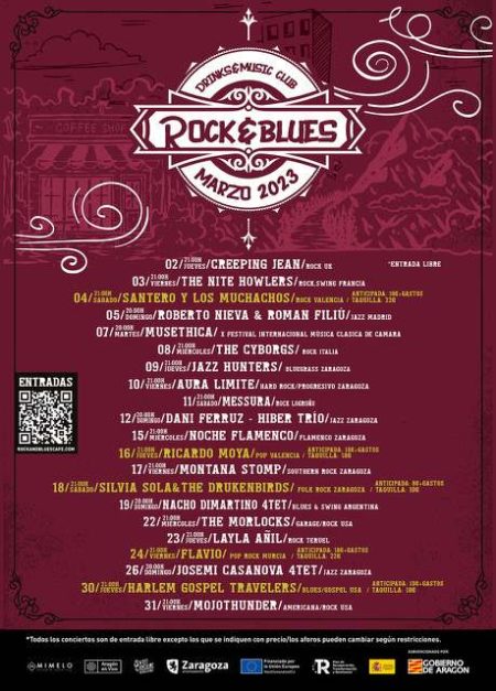 Programación Marzo Rock & Blues