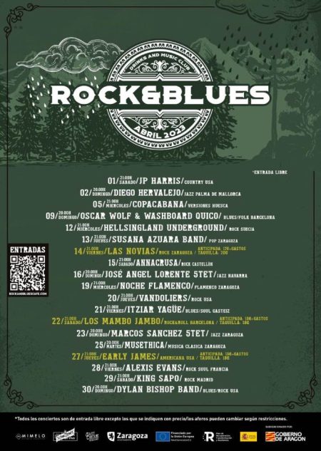 Programción de abril en Rock & Blues