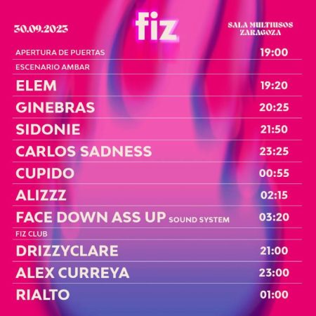 El Festival de Música Independiente de Zaragoza (FIZ). Horarios y grupos