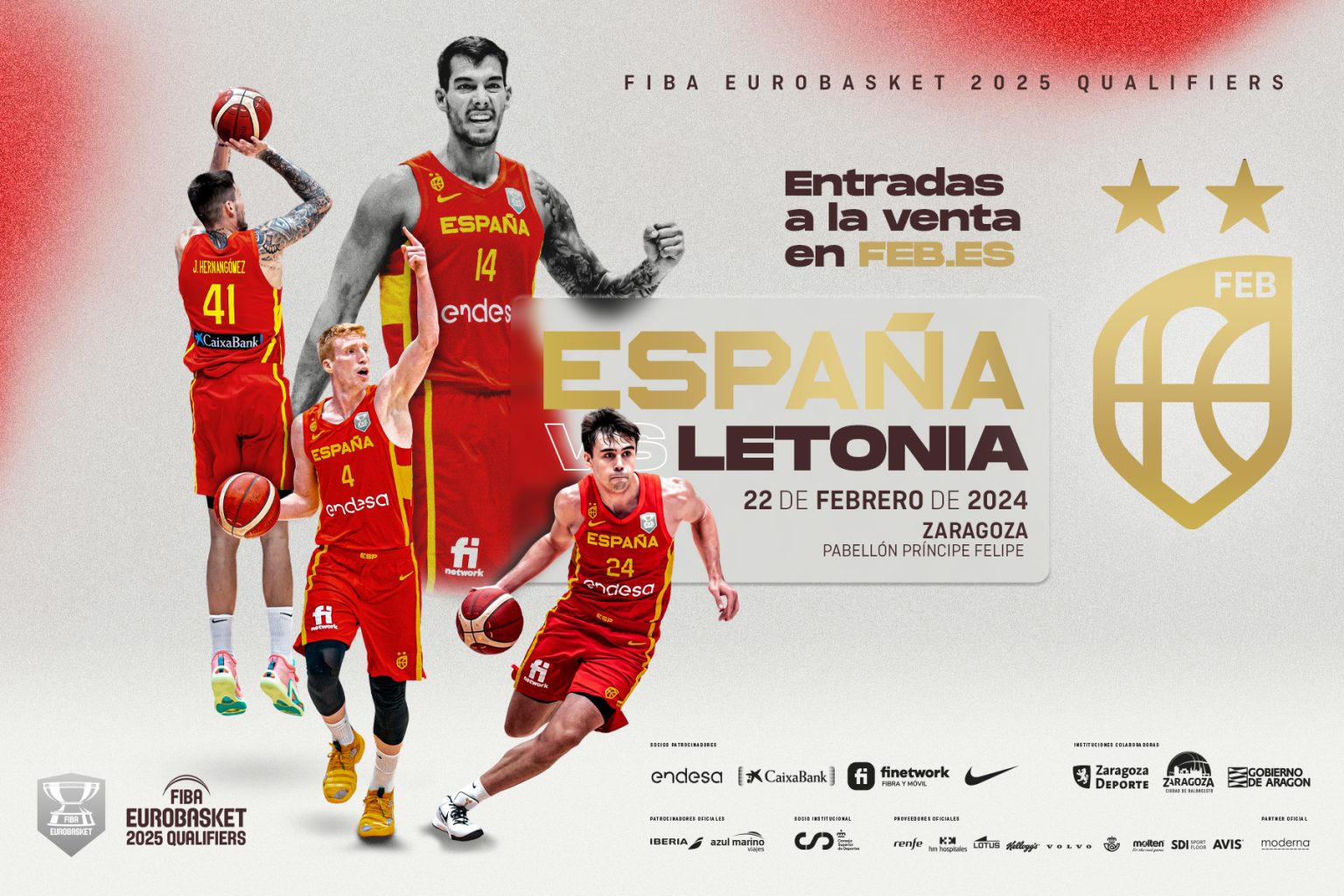 A la venta las entradas para el España-Letonia de baloncesto en el pabellón Príncipe Felipe