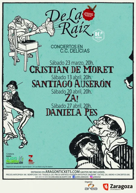 El Ciclo De la Raíz celebra su décima edición con los conciertos de Cristian de Moret, Santiago Auserón, ZA! y Daniela Pes
