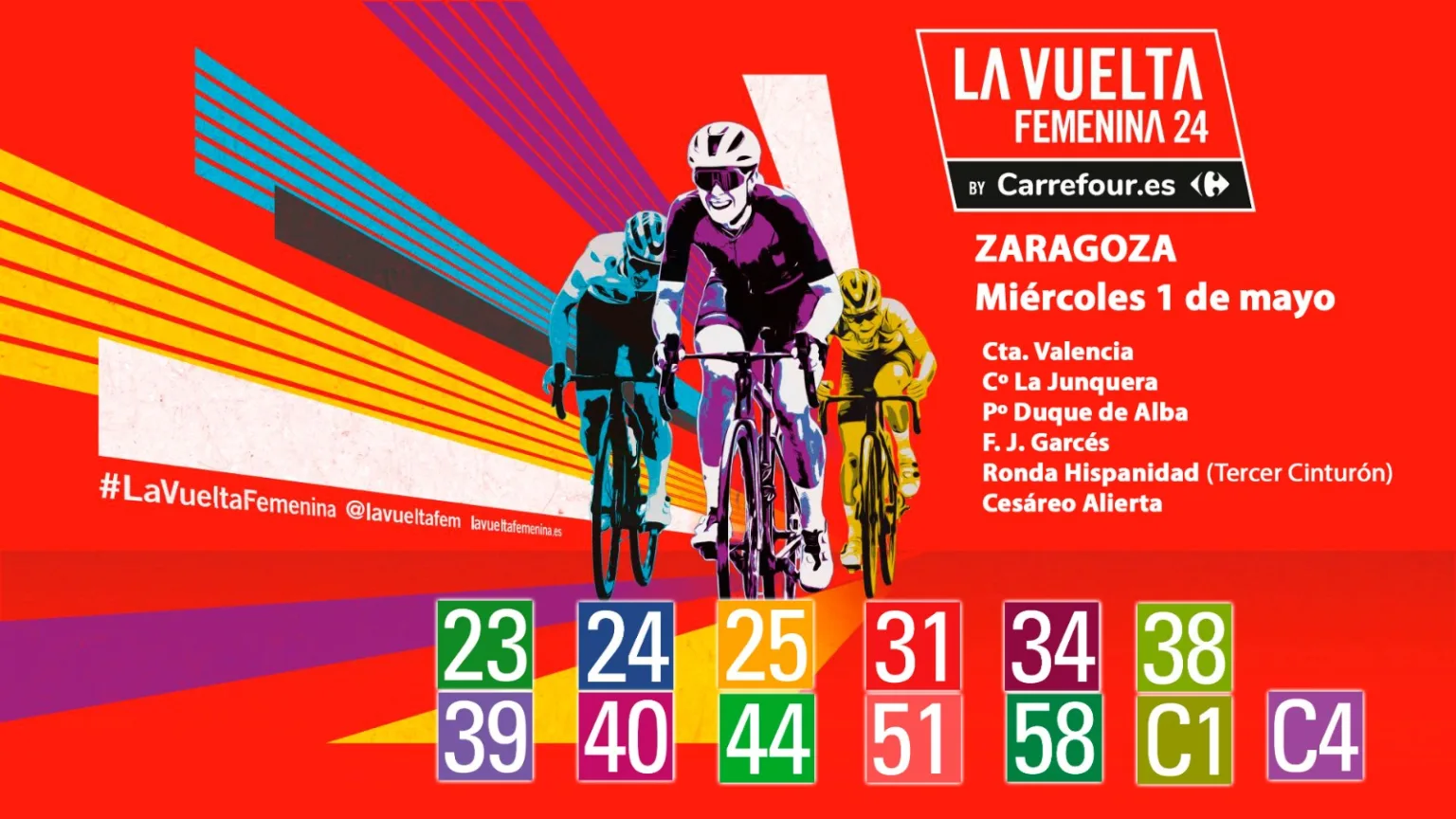 Desvíos y afecciones por la llegada, el 1de mayo, de la Vuelta Femenina 2024