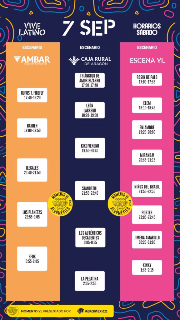 Horario Vive Latino 2024 7 de septiembre