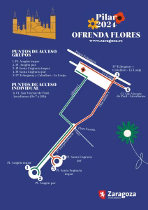 Ofrenda de Flores. Horarios y lugares de salida de todos los grupos Plano Ofrenda Pilar 2024