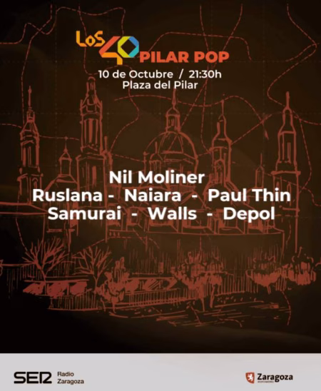 La Plaza el Pilar vibrará con el tradicional concierto Los 40 Pilar Pop