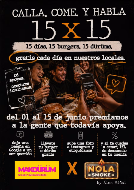CALLA. COME. Y HABLA ¡15 días regalando Burgers y Dürüms en Zaragoza!