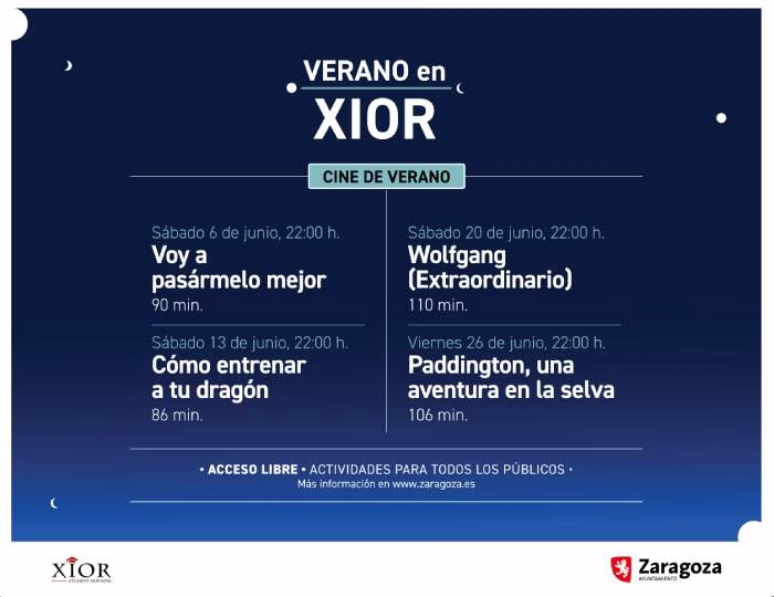 Cine de verano gratis en el Casco Histórico de Zaragoza: programación de ‘Verano en Xior’